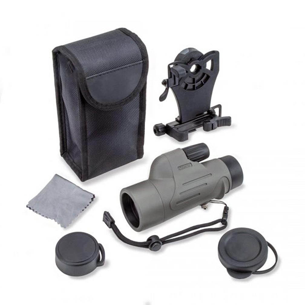 CARSON MP-842IS Carson 8x 42mm Waterproof Monocular w Smart Phone Adapter Bundle