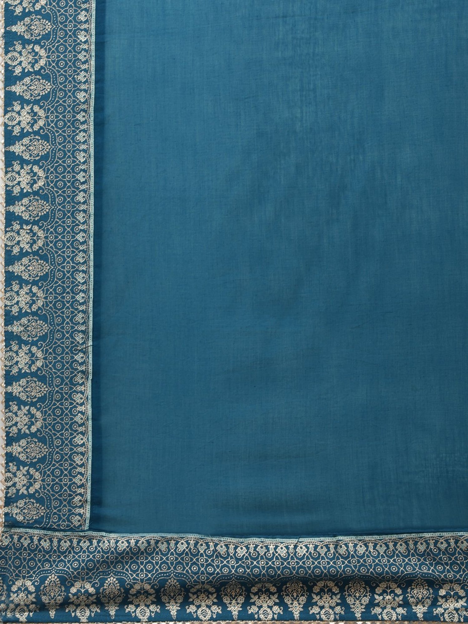 Ishin Blue Pure Cotton Embellished Kurta Sharara Set With Dupatta