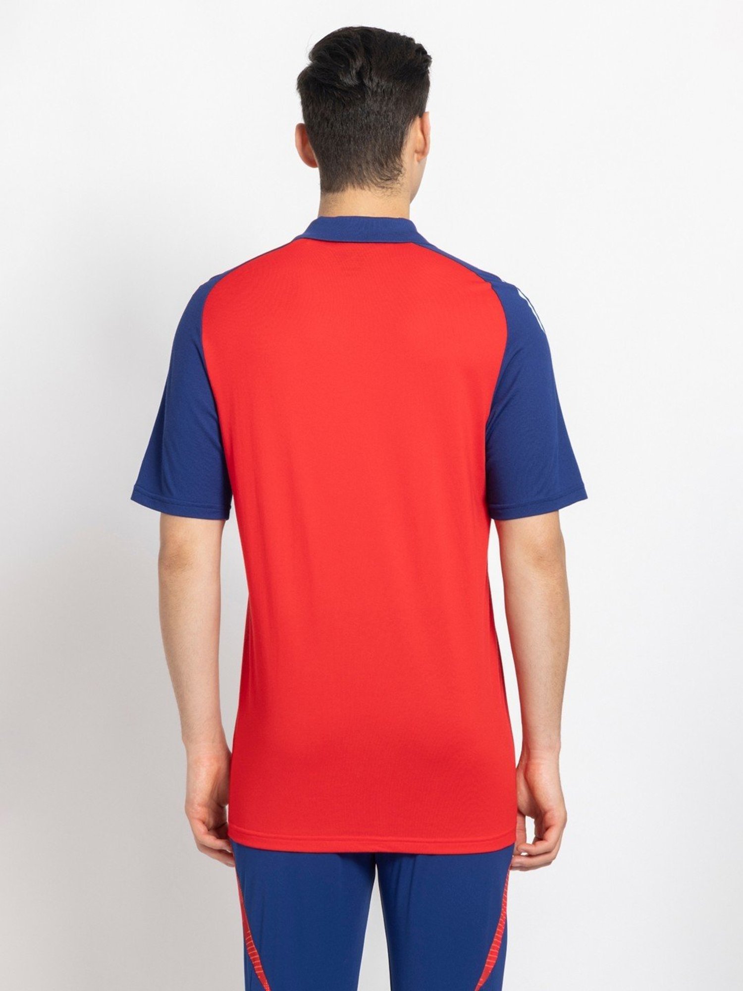 Adidas Red Regular Fit Printed Sports Polo