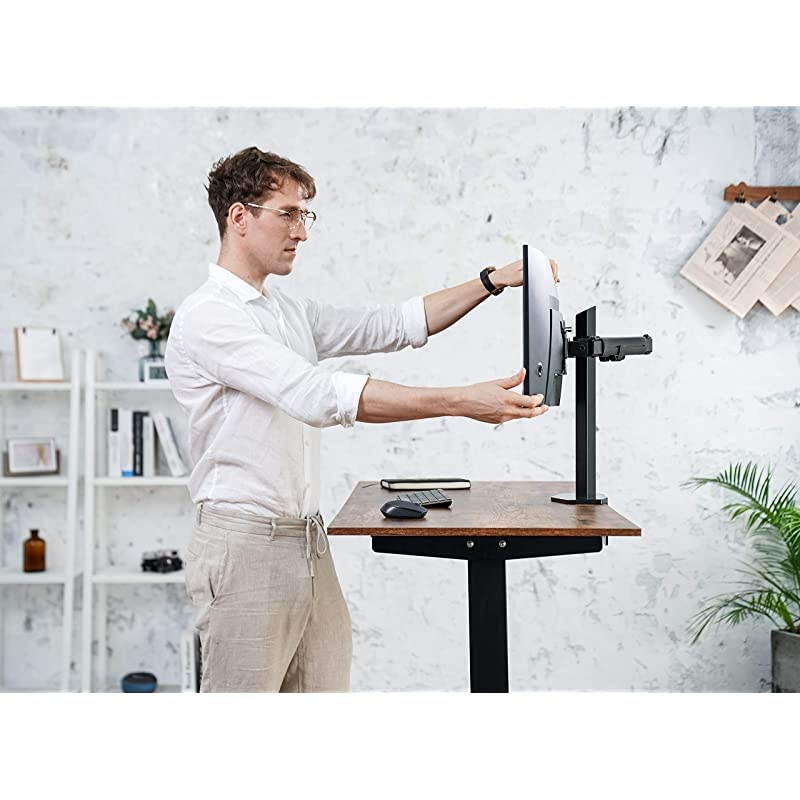 Dual Monitor Stand - Heavy Duty Dual Arm Monitor Desk Mount Fully Adjustable, Fit 2/Two LCD Screens up to 27 Inch with C-Clamp and Grommet Base, Silver