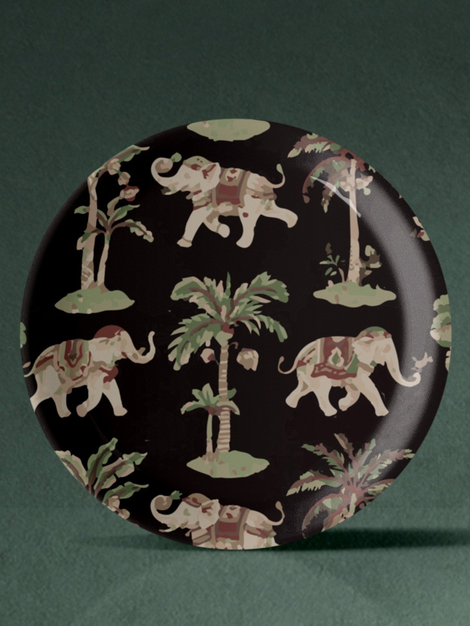 Nestroots Rajasthani Traditional Print Multicolor Porcelain Wall Plate