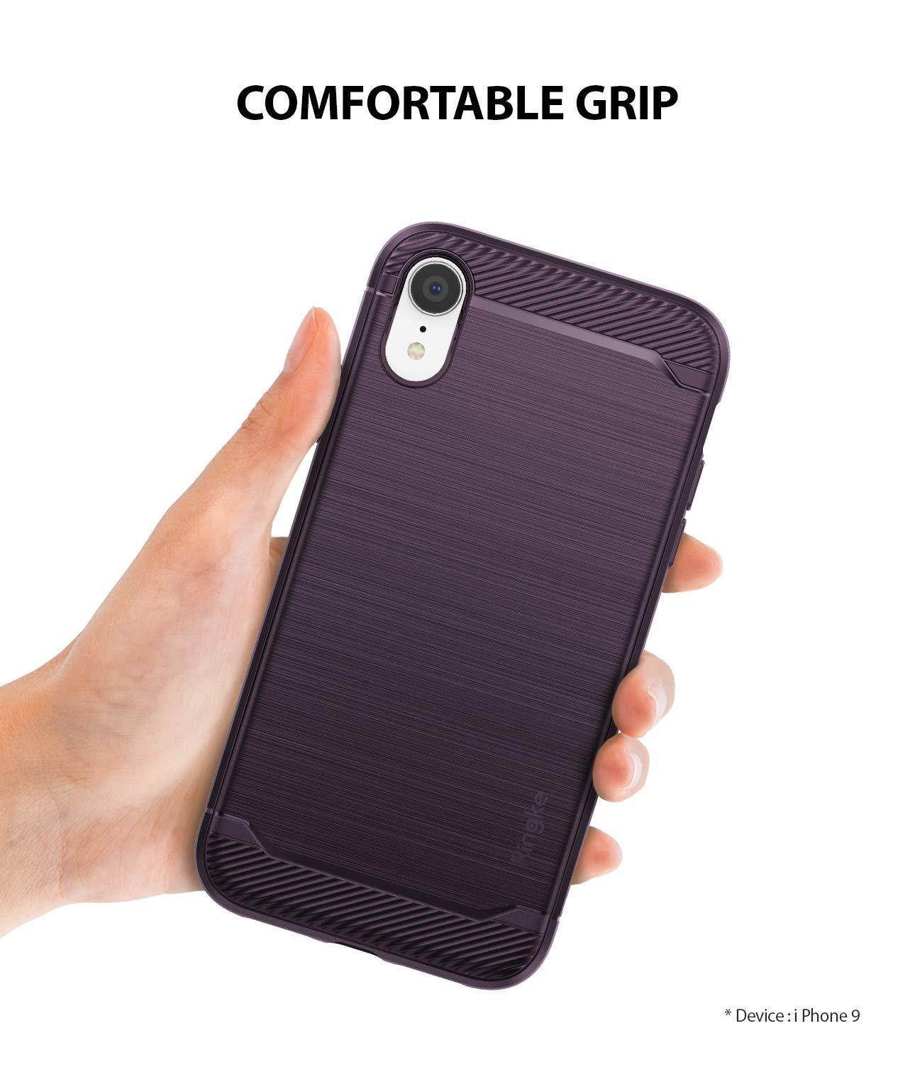 iPhone XR Case, Ringke [Onyx] Dynamic Brushed Metal Design Flexible Durable TPU Anti Slip Shock Absorbent Cover for Apple iPhoneXR - Black