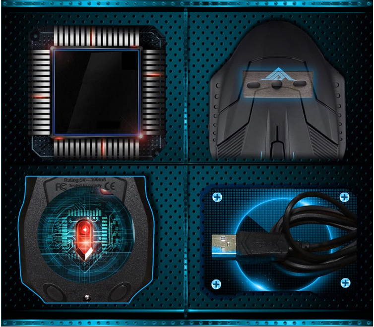 RAJFOO i5 1600DPI 6D Optical Wired USB Gaming Mouse for Gamer PC Laptop Home Office User - Ergonomic Design, Comfortable Matte Finish