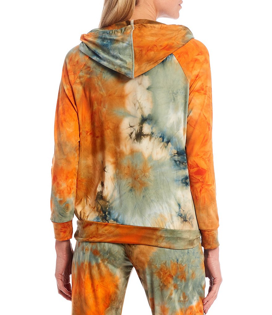 Laila Jayde Tie Dye Long Sleeve Brushed Knit Lounge Hoodie