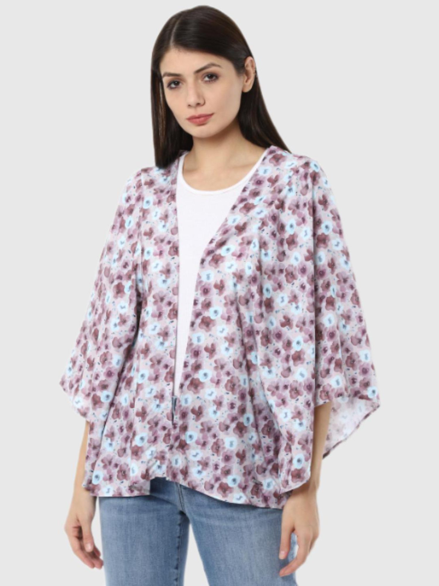 Van Heusen Lavender Floral Print Shrug