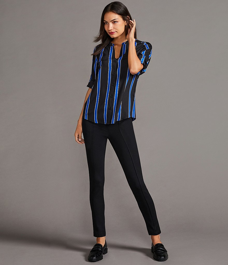 Eva Varro Solid Knit Jersey Banded Hem Pull-On Harem Pants