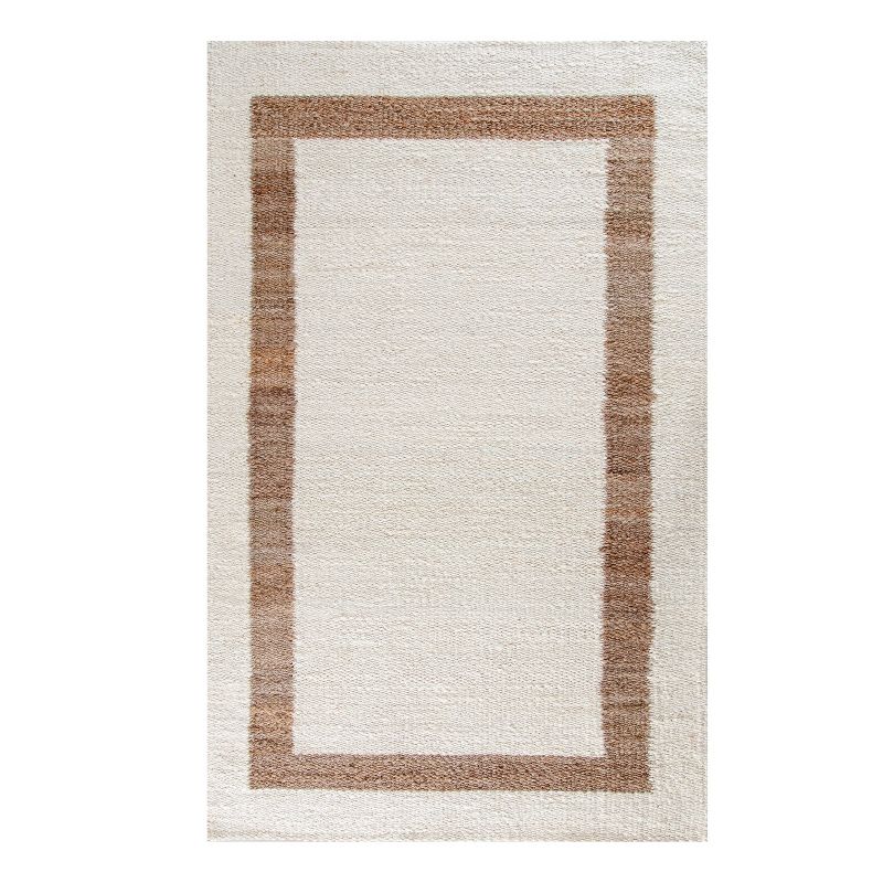 8'x10' Whippoorwill Jute Area Rug Ivory & Tan - Anji Mountain