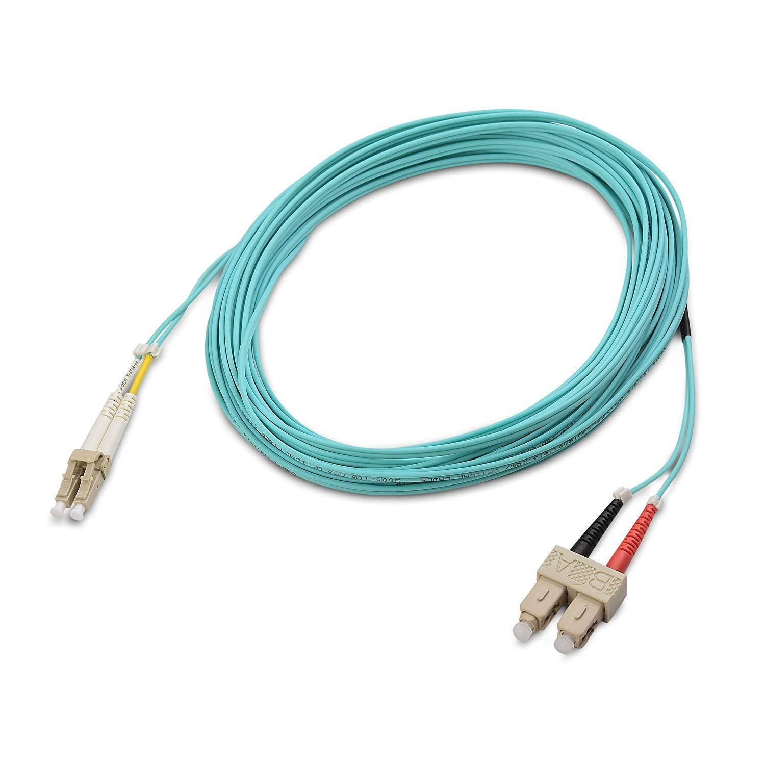 Cable Matters 10Gb 40Gb OFNP Plenum Rated Multimode Duplex 62.5/125 OM3 Fiber Cable (LC to SC Fiber Optic Cable/SC to LC Fiber Patch Cable) 2m