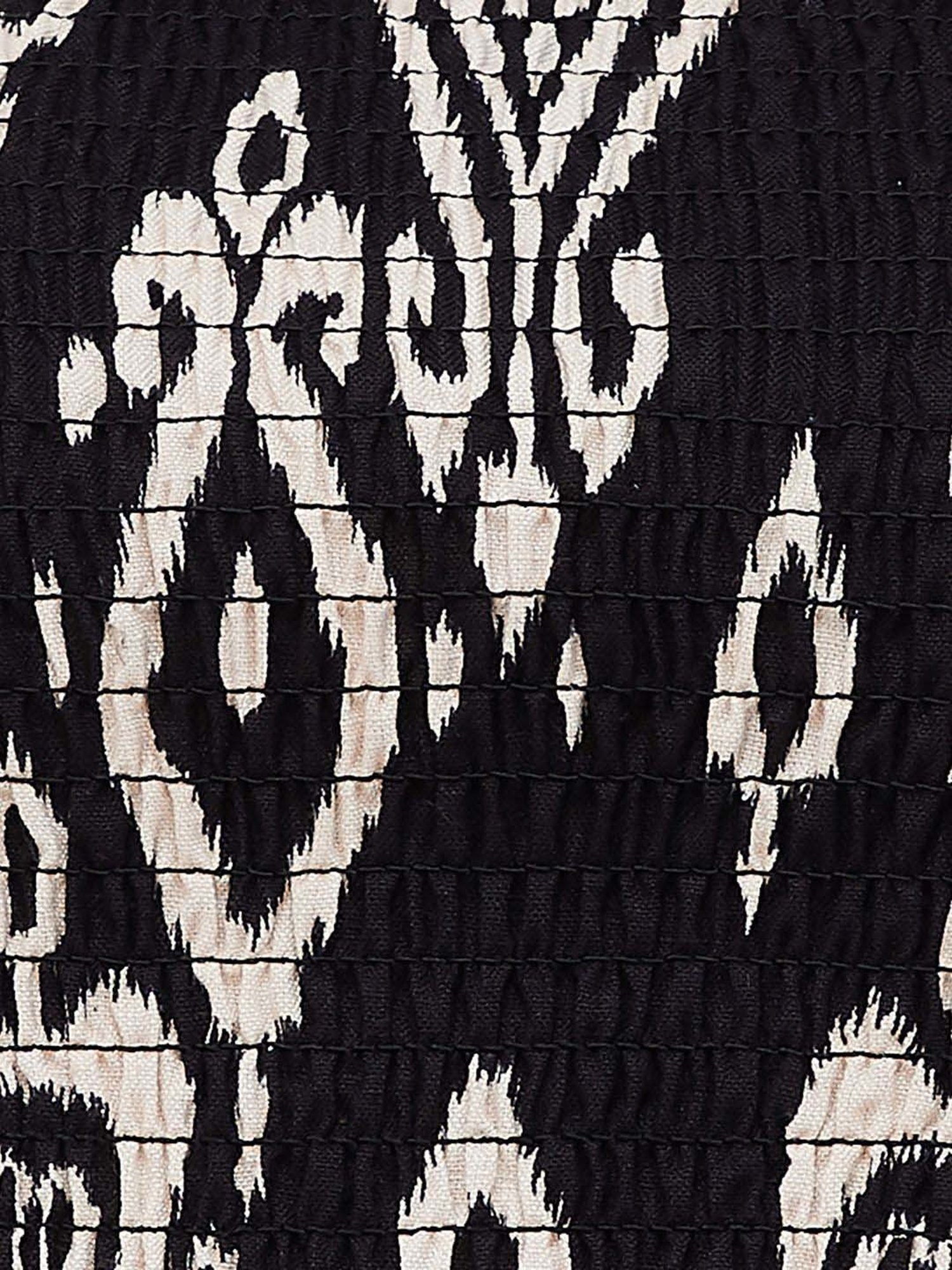 Colour Me by Melange Black & Off-White Cotton Printed Crop Top With Jacket