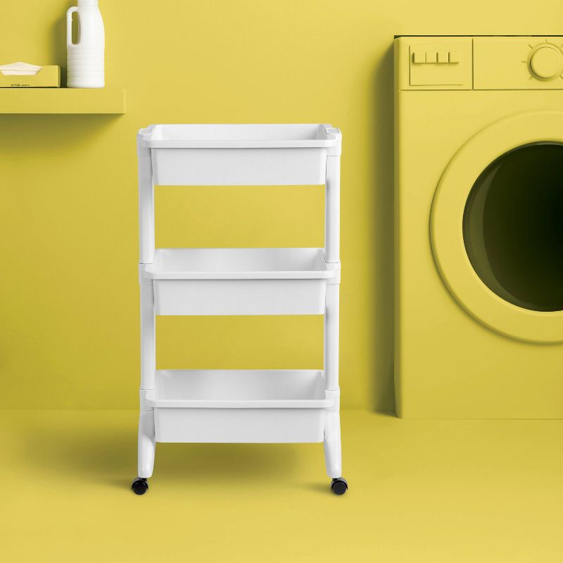 3-Tier Plastic Cart White - Room Essentials™