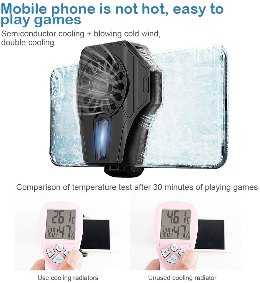 IVY Semiconductor Refrigeration Phone Cooling Fan For Android iOS Game Radiator Portable - Black