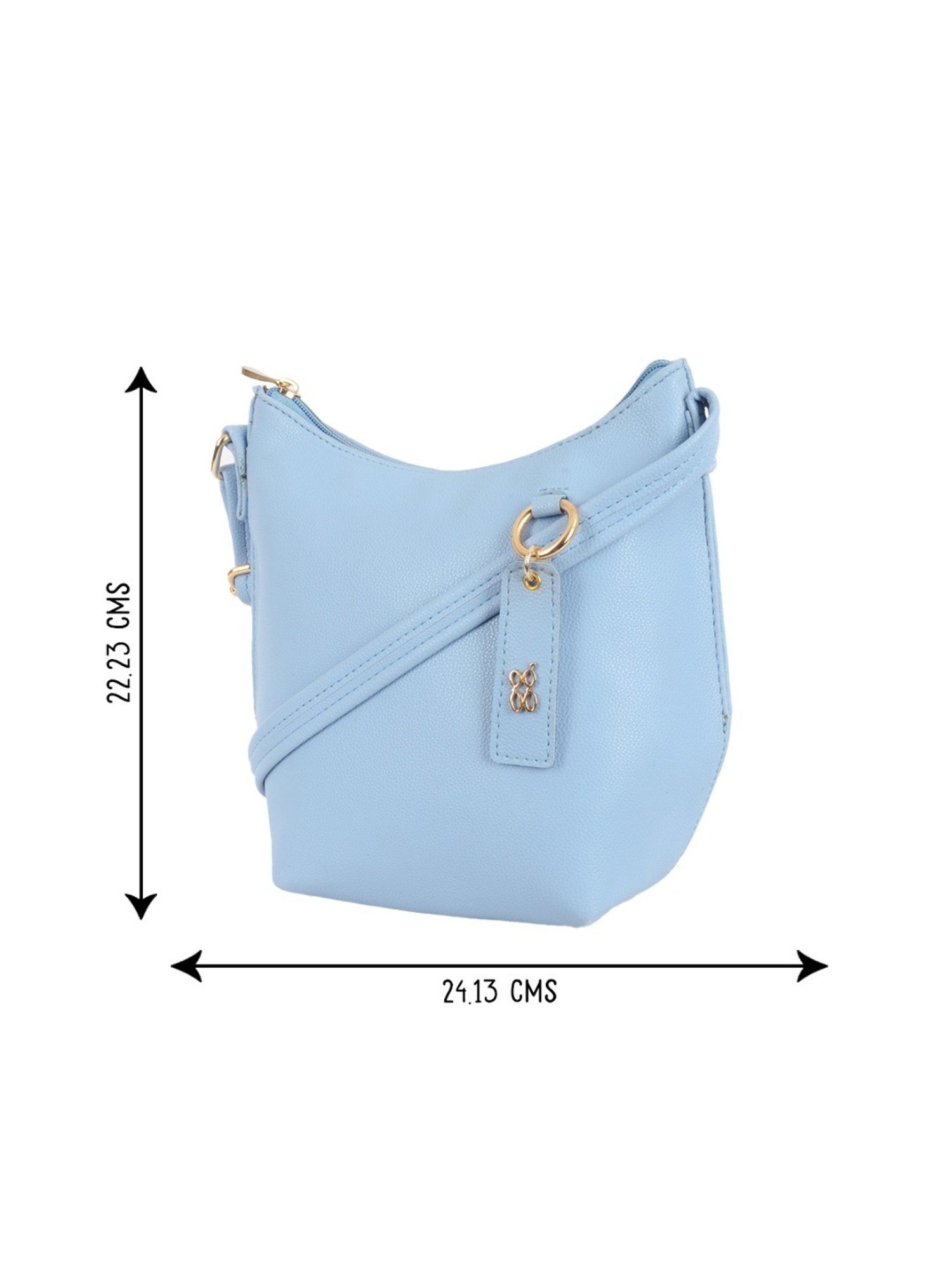 Baggit Blue Textured Small Hobo Bag