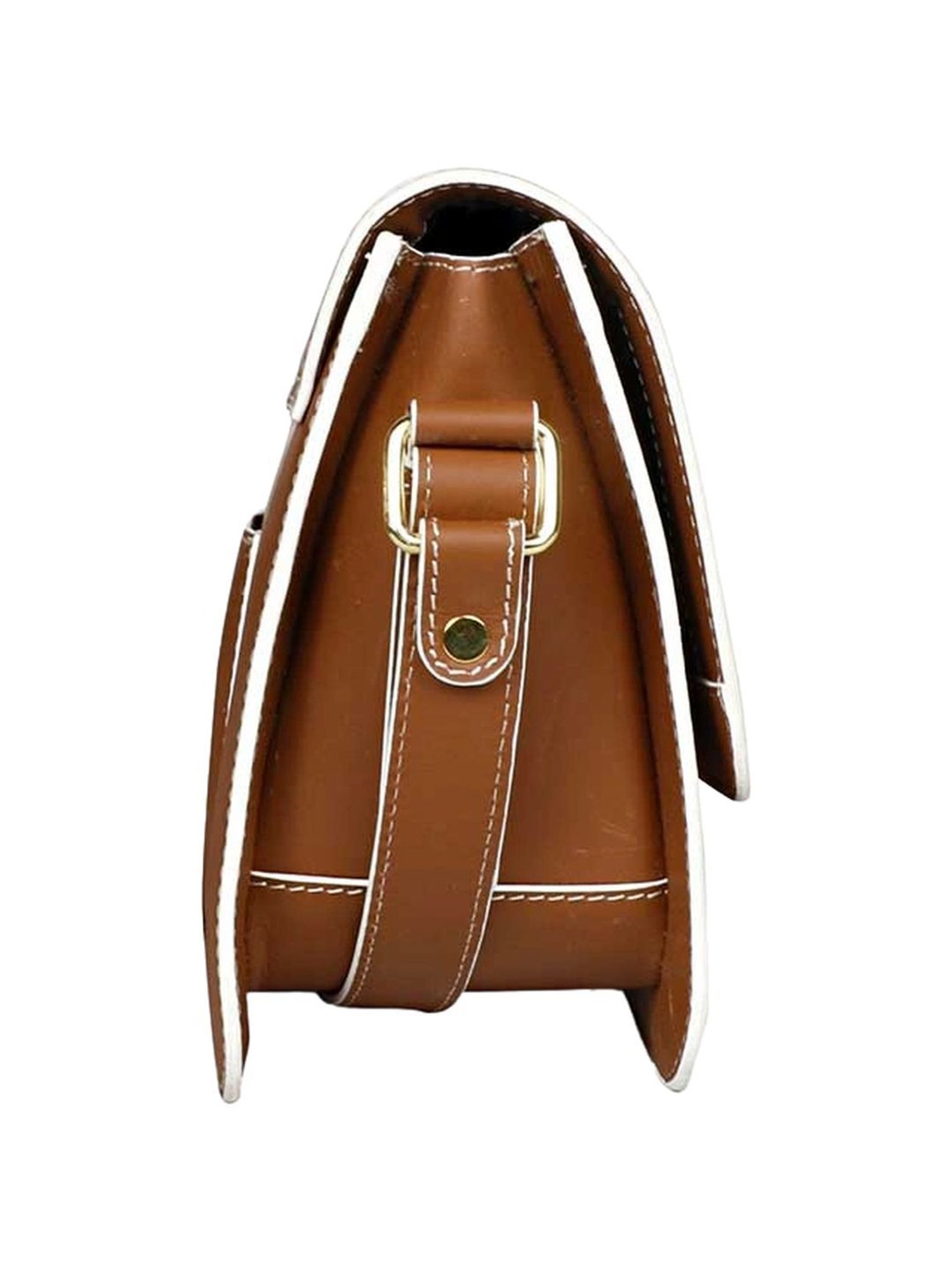 Saint G Tan Solid Medium Sling Handbag