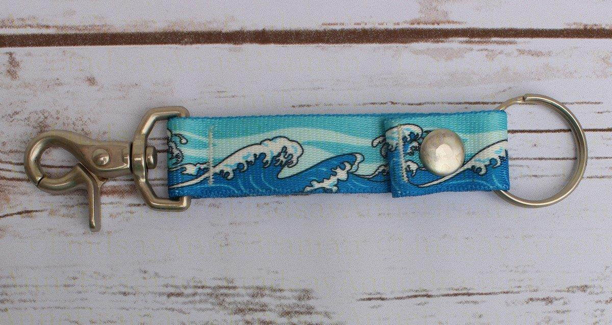 Mystic Ocean Waves Keychain - Handy Clip, Snap, Ring Style Key Webbing Fob Keychain