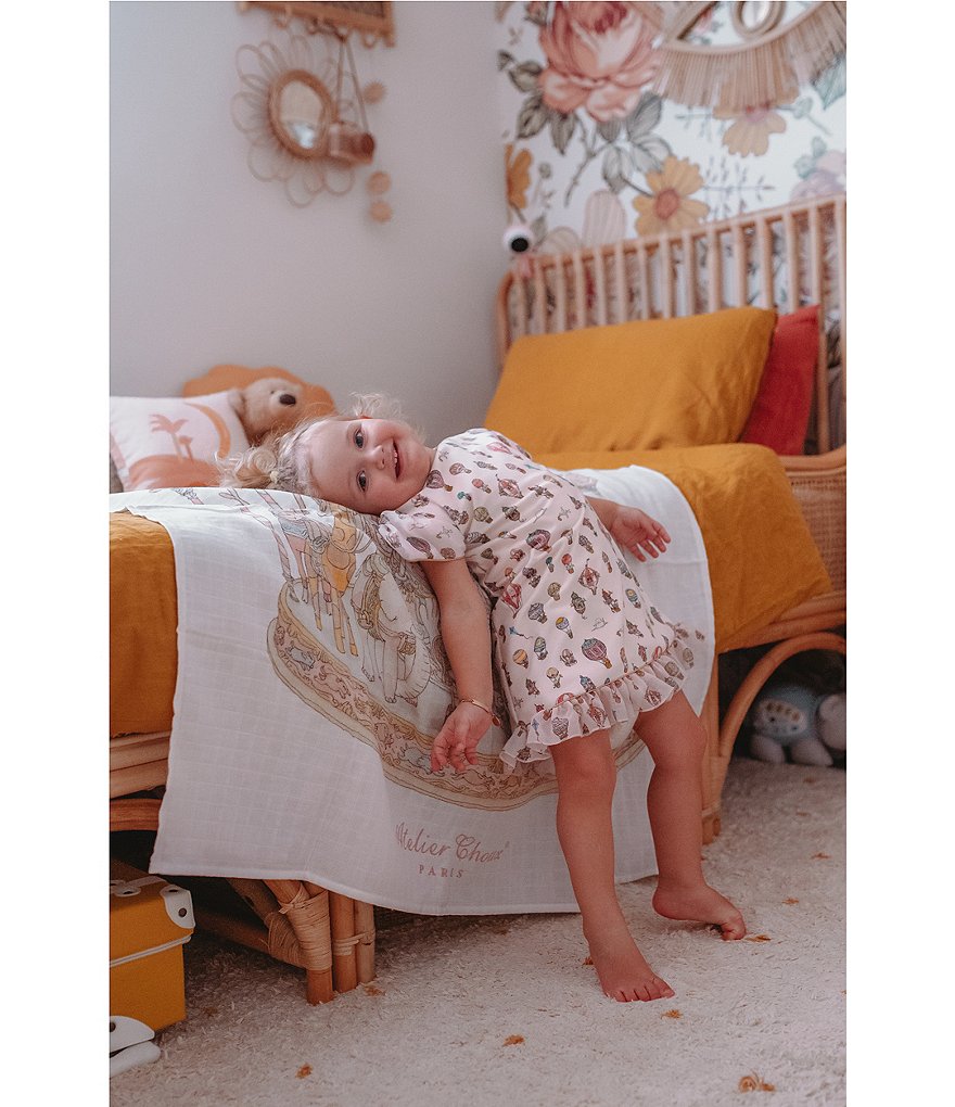 Atelier Choux Paris Toddler Girls 2-5 Hot Air Balloons Velour Party Dress