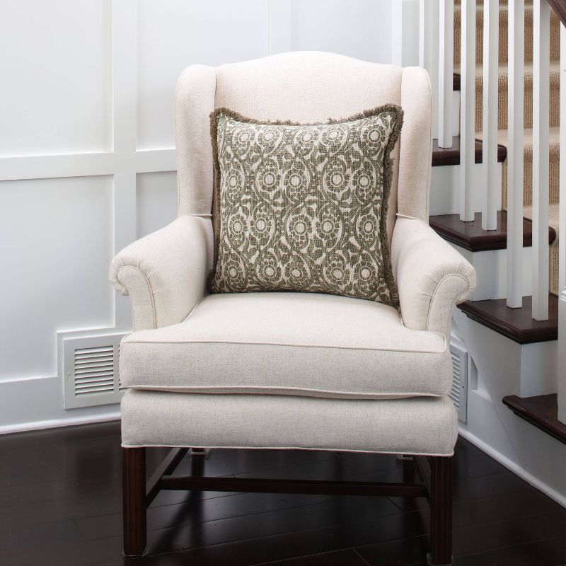 18.5"x18.5" Tara Throw Pillow Grass - Pillow Perfect