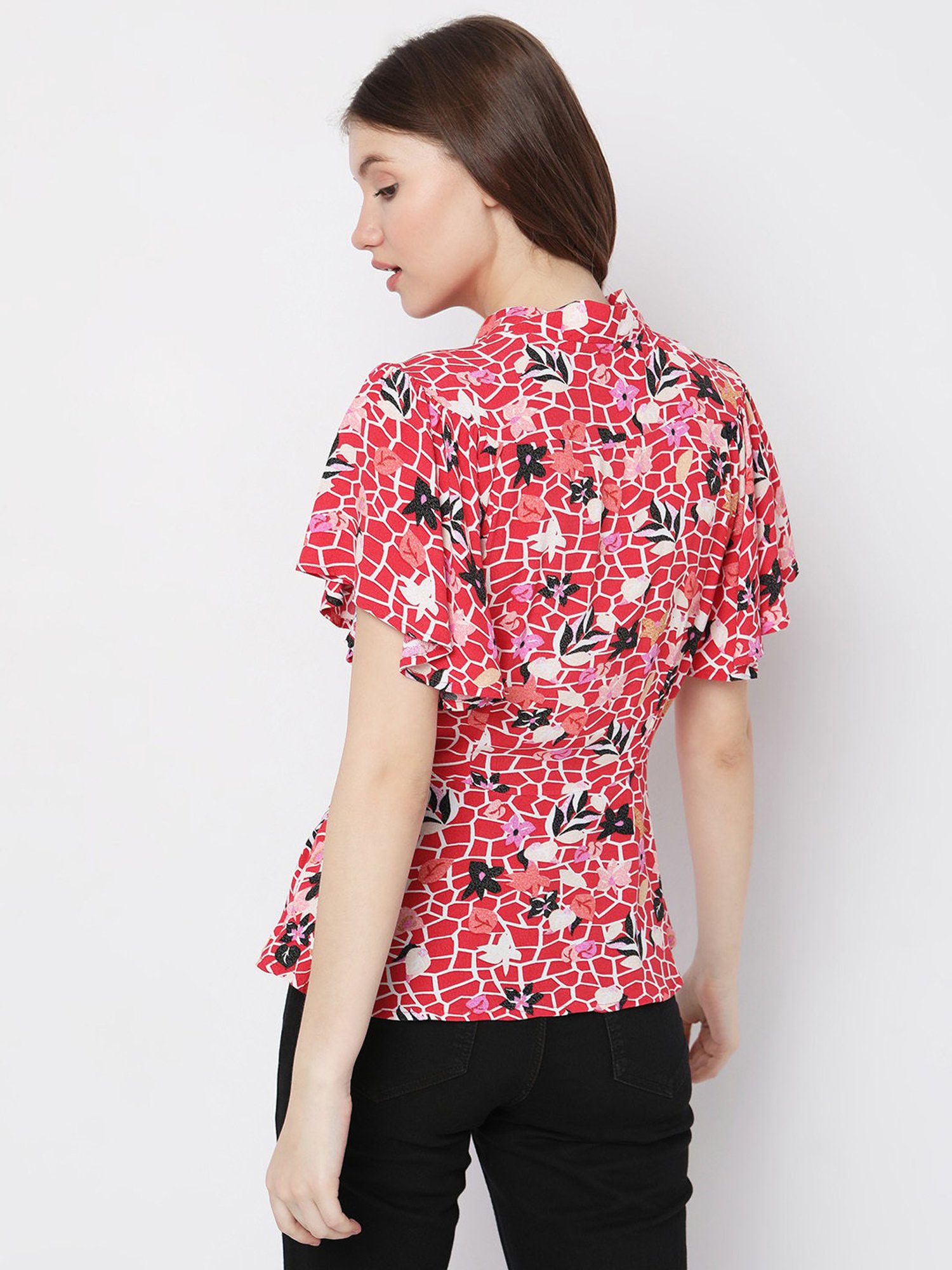 Vero Moda Red Printed Top