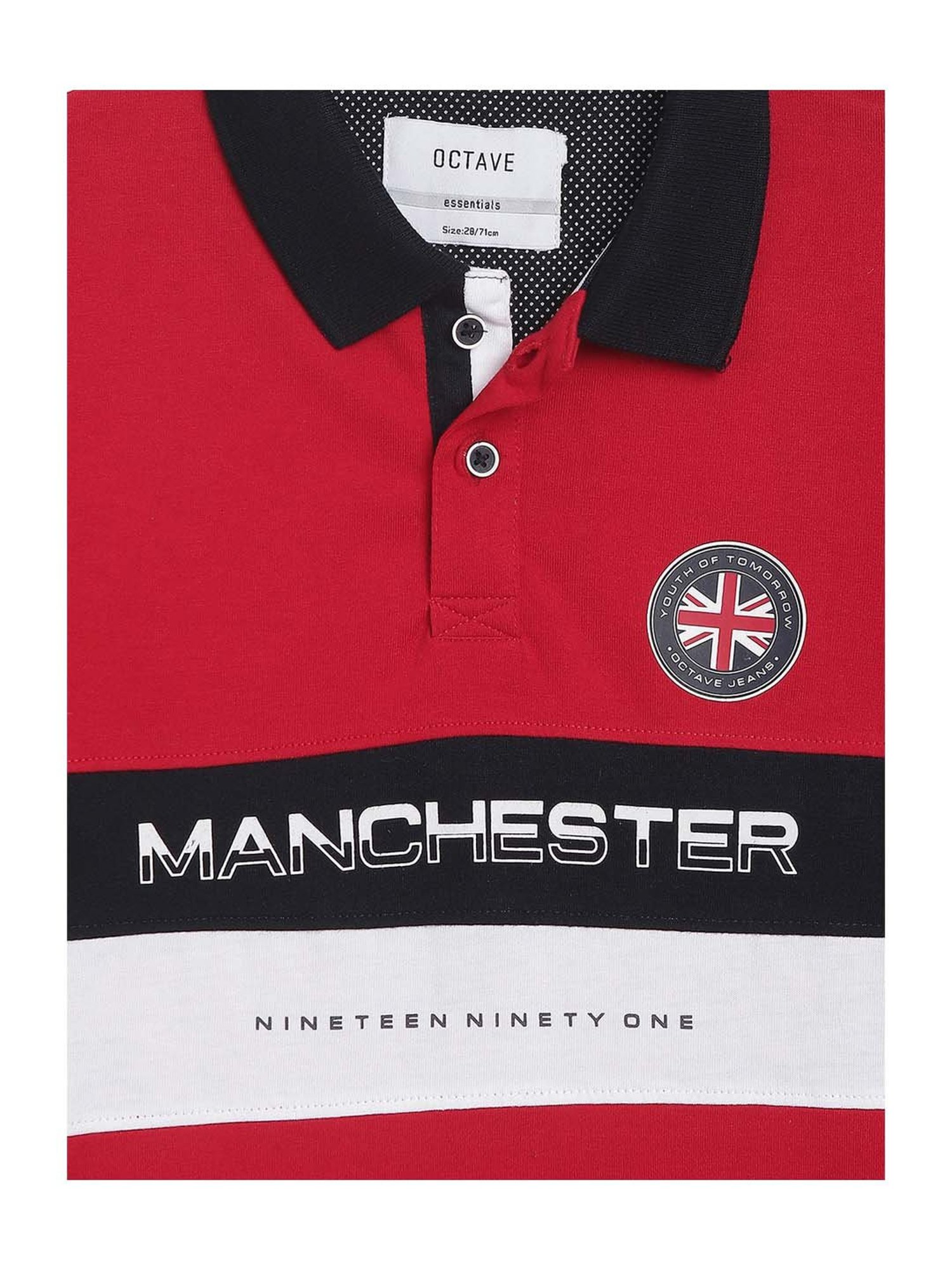 Octave Kids Brick Cotton Printed Polo T-Shirt