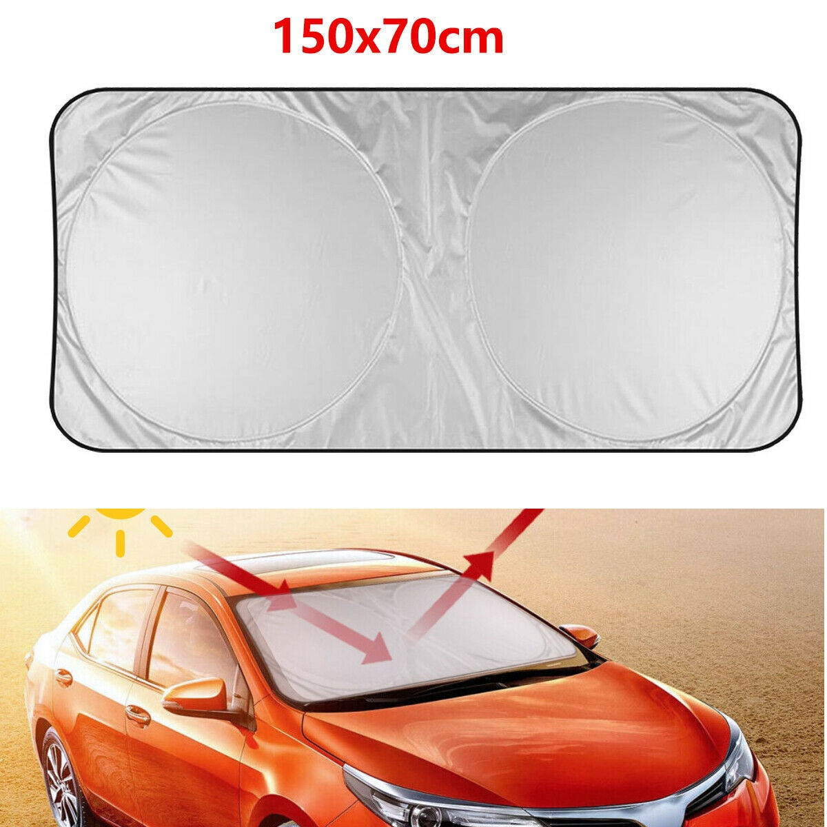Large Size Foldable Truck Van Suv Car Sun Shade Windshield Visor Block Cover