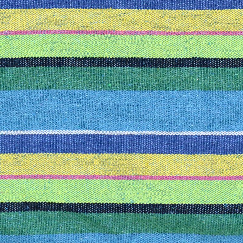 Sunnydaze Hanging Rope Hammock Chair Swing with Collapsible Bar for Backyard and Patio - 265 lb Weight Capacity - Ocean Breeze