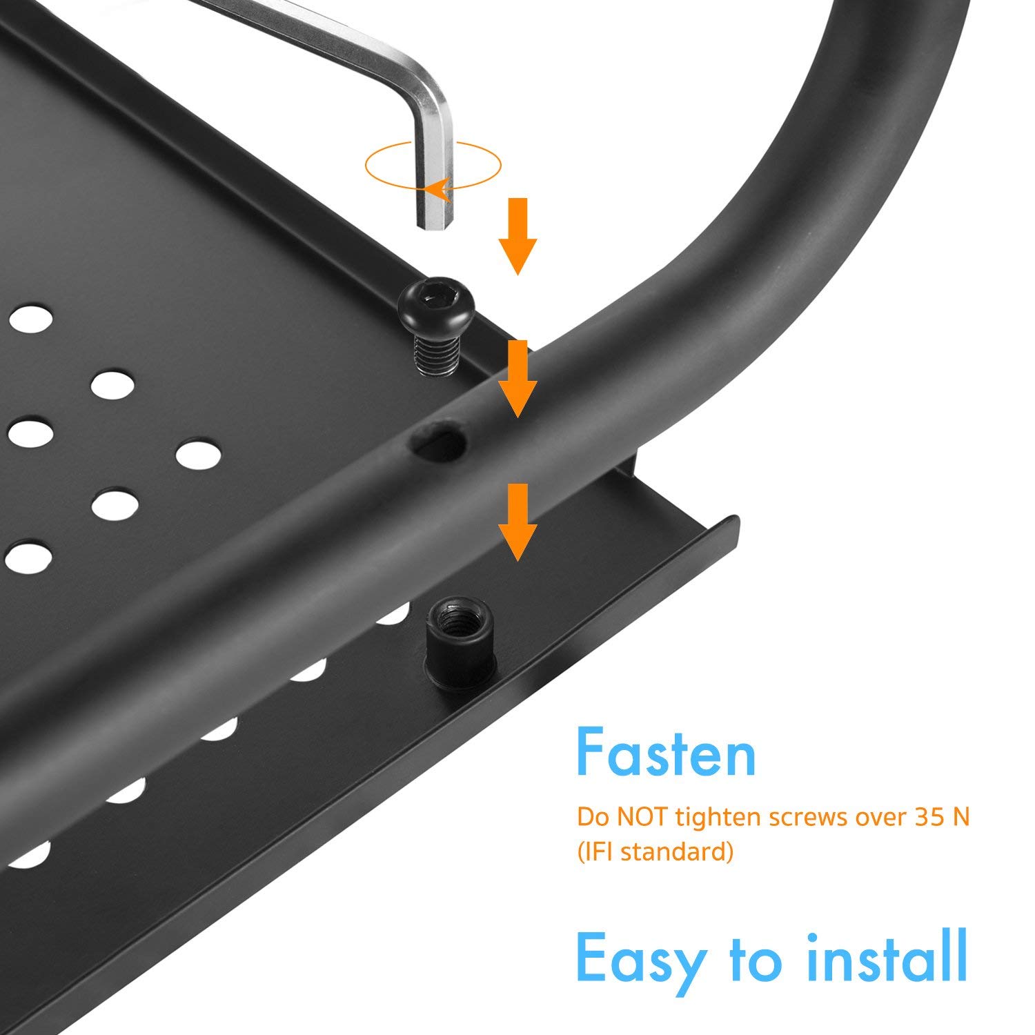 Monitor Stand Riser with Vented Metal for Computer, Laptop, Desk, iMac, Printer with 14.5 Platform 4 inch Height &ndash; Black (1 Pack)