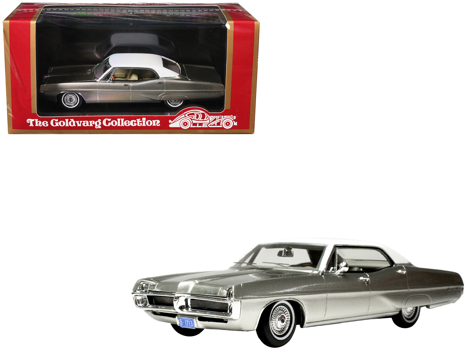 1967 Pontiac Bonneville Champagne Gold Metallic with White Top Limited Edition to 200 pieces Worldwide 1/43 Model Car by Goldvarg Collection
