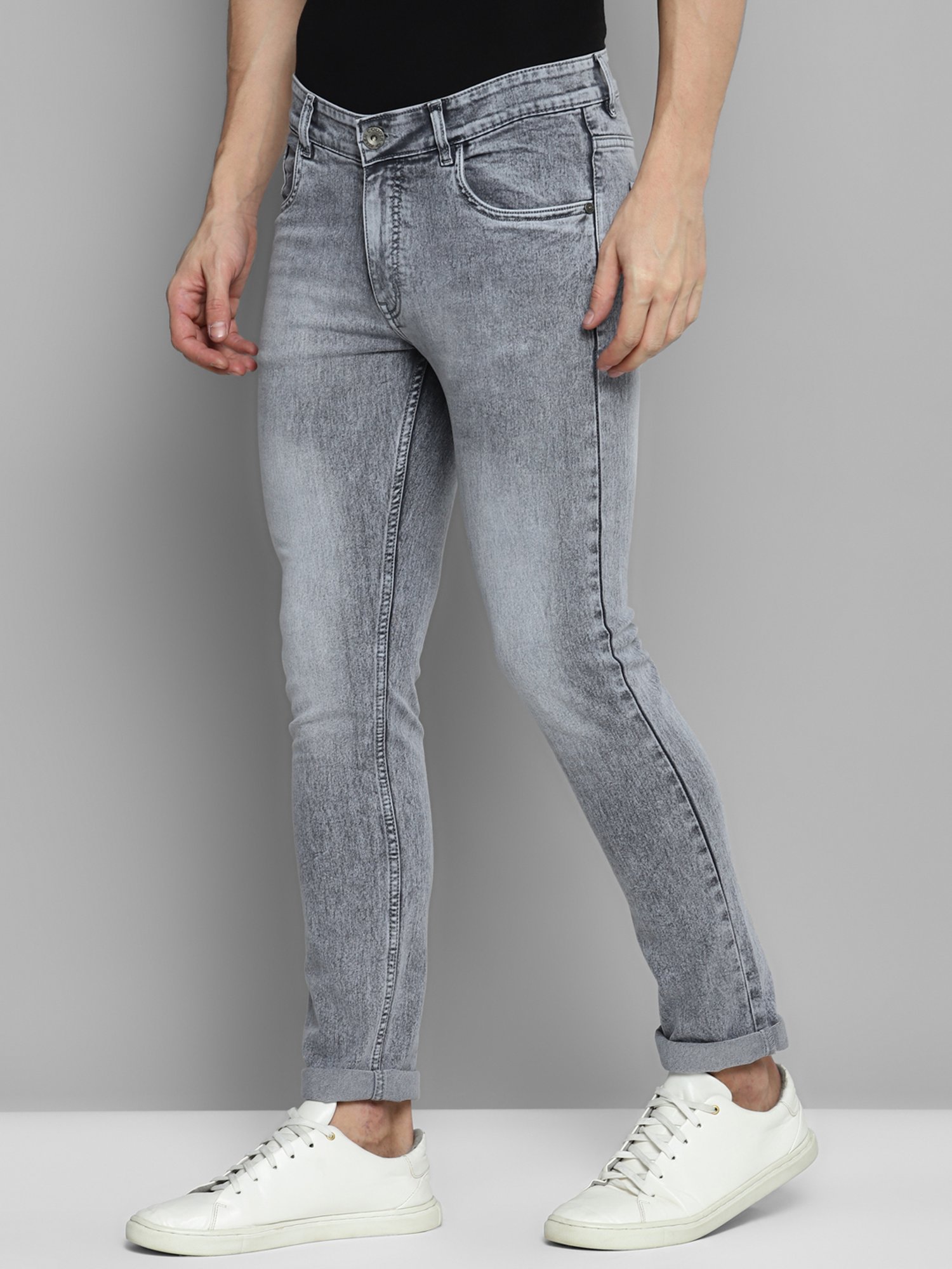 Allen cooper Grey Regular Fit Jeans
