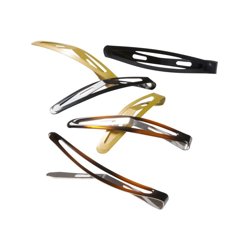 scunci Basics Snap Clip Barrettes - Blond/Tort/Black - 6pk