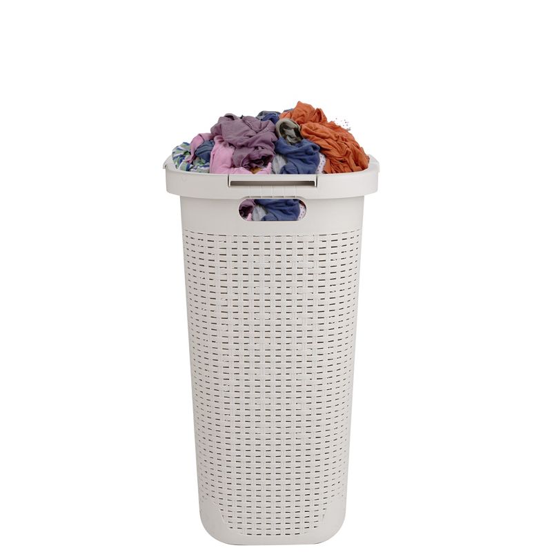 Mind Reader 60 Liter Laundry Basket, Ivory