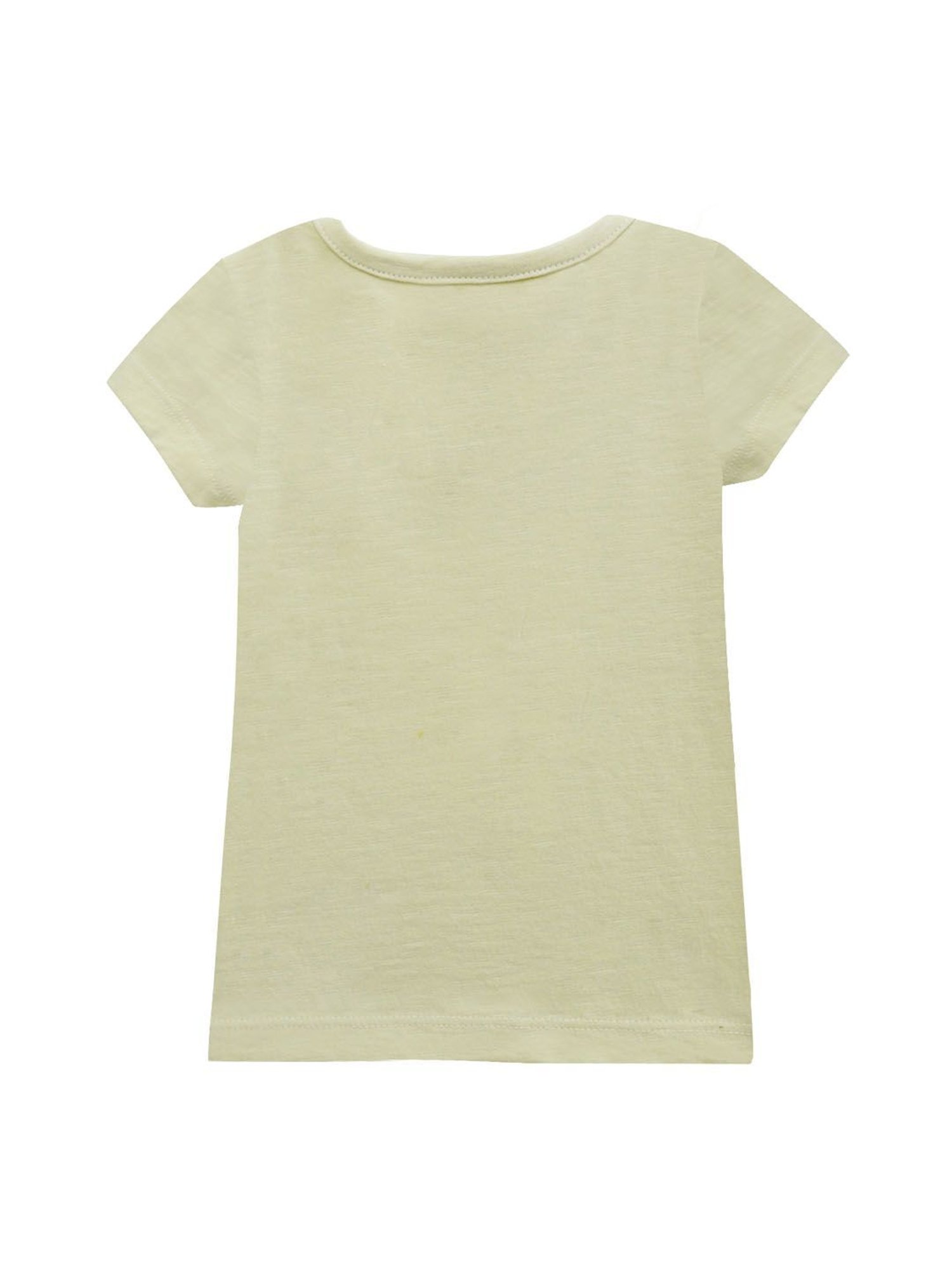 A.T.U.N. Girls Beige Unicorn Printed T-Shirt