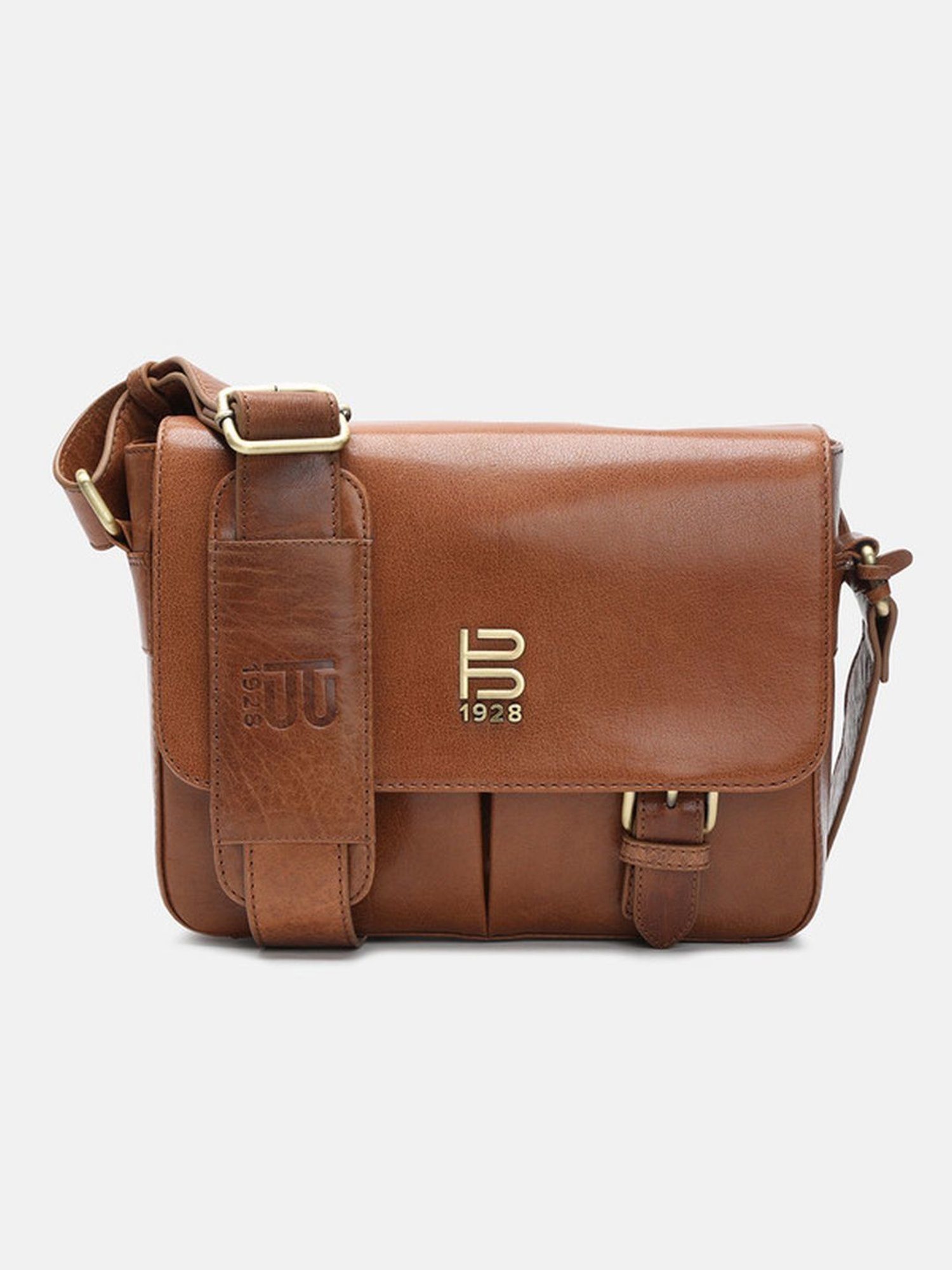 BAGATT Novara Magnet Leather Solid Laptop Messenger Bag