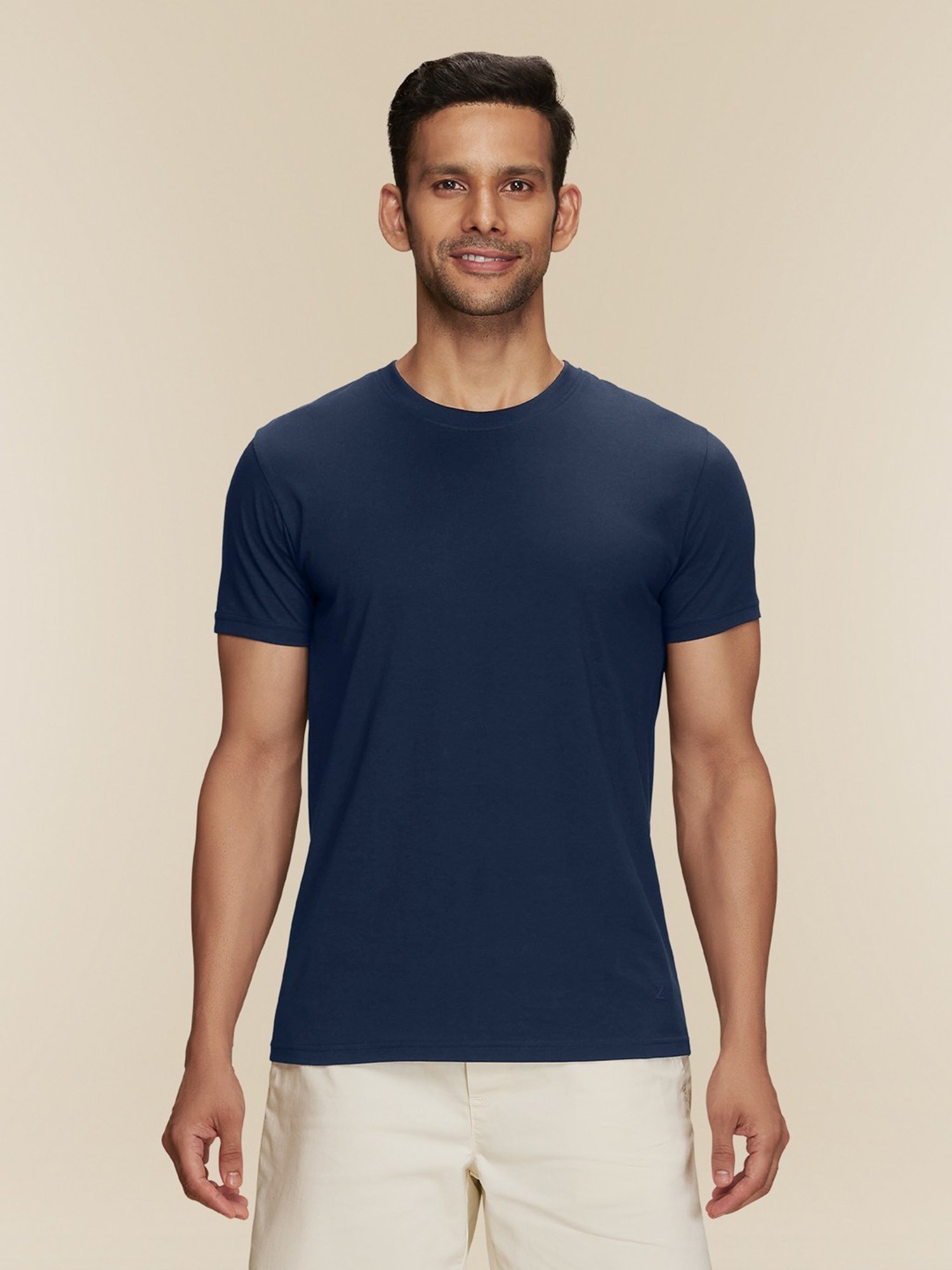 XYXX Midnight Blue Cotton Regular Fit T-Shirts