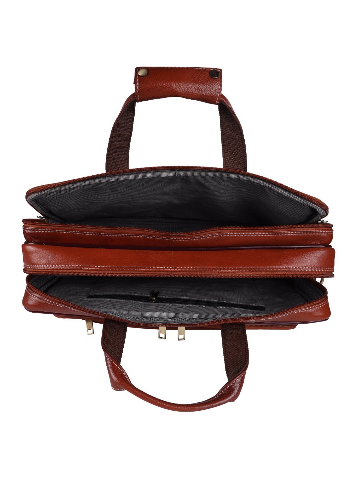 HiLEDER Pure Genuine Premium Stylish Briefcase Laptop Messenger Bag for Men and Women, Tan