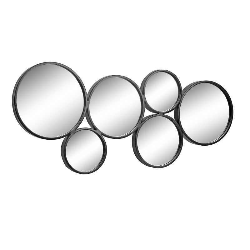 Metal Circle Decorative Wall Mirror Black - Stonebriar Collection