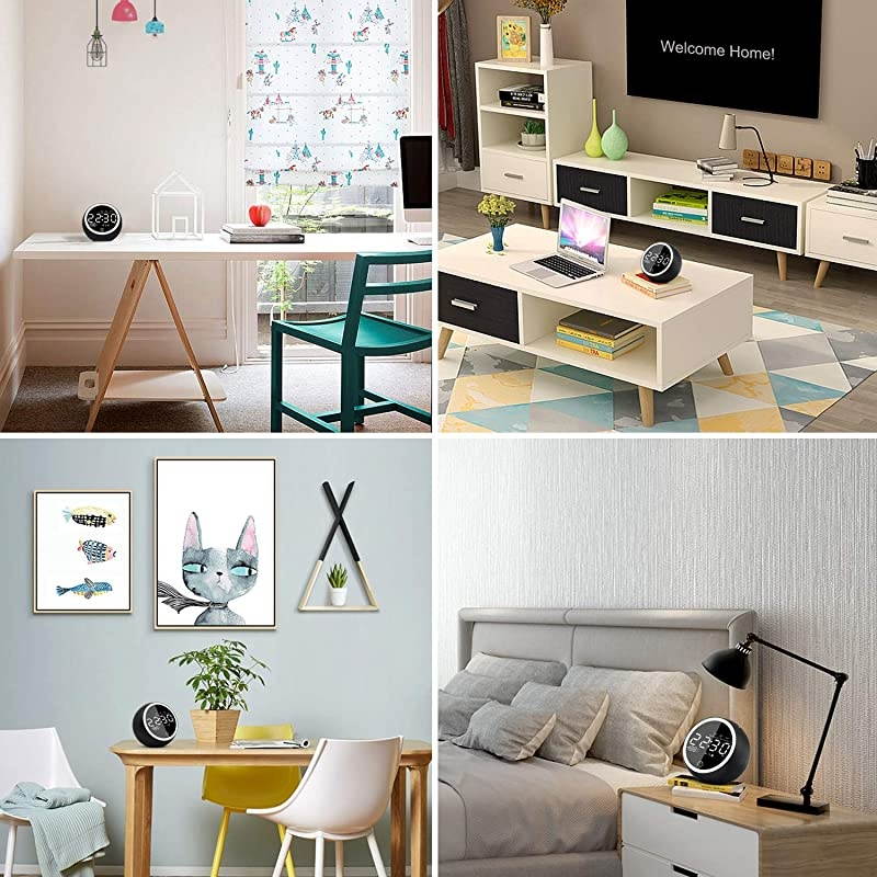 Alarm Clock Radio,Bluetooth V5.0,Hi-Fi Speaker,Dual Alarms with Snooze,Digital Display with dimmer,Dual USB Output Ports,FM Radio with Sleep Timer,Night Light,Clock for bededrooms