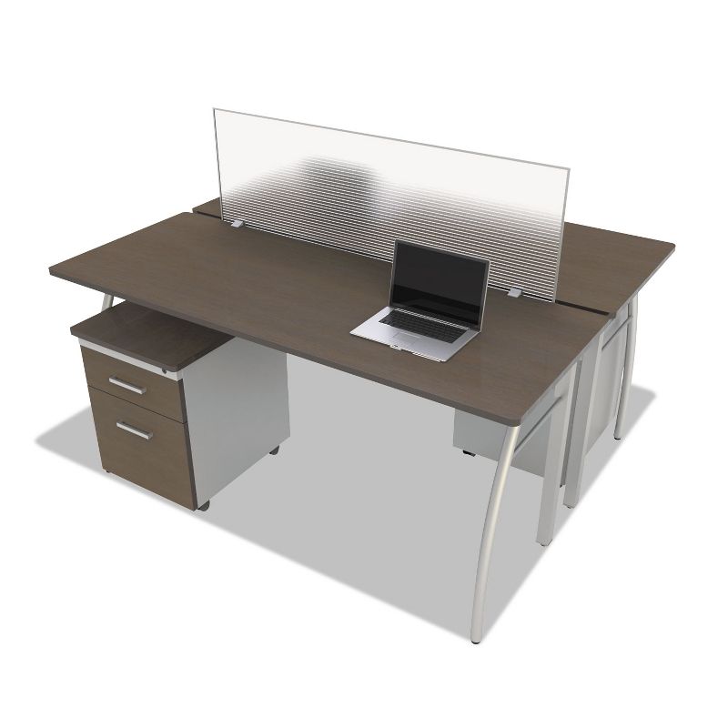 Linea Italia Trento Line Rectangular Desk 59-1/8w x 23-5/8d x 29-1/2h Mocha/Gray TR742MOC