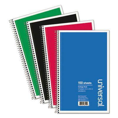 Wirebound Notebook, 6 x 9-1/2, College Ruled, 150 Sheets, Assorted Col