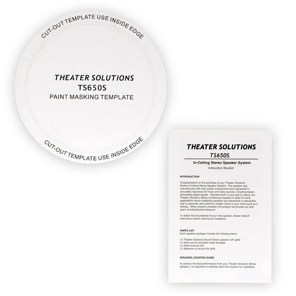 Theater Solutions TS650S Flush Mount Stereo Speakers with 6.5" Woofers 3 Pack