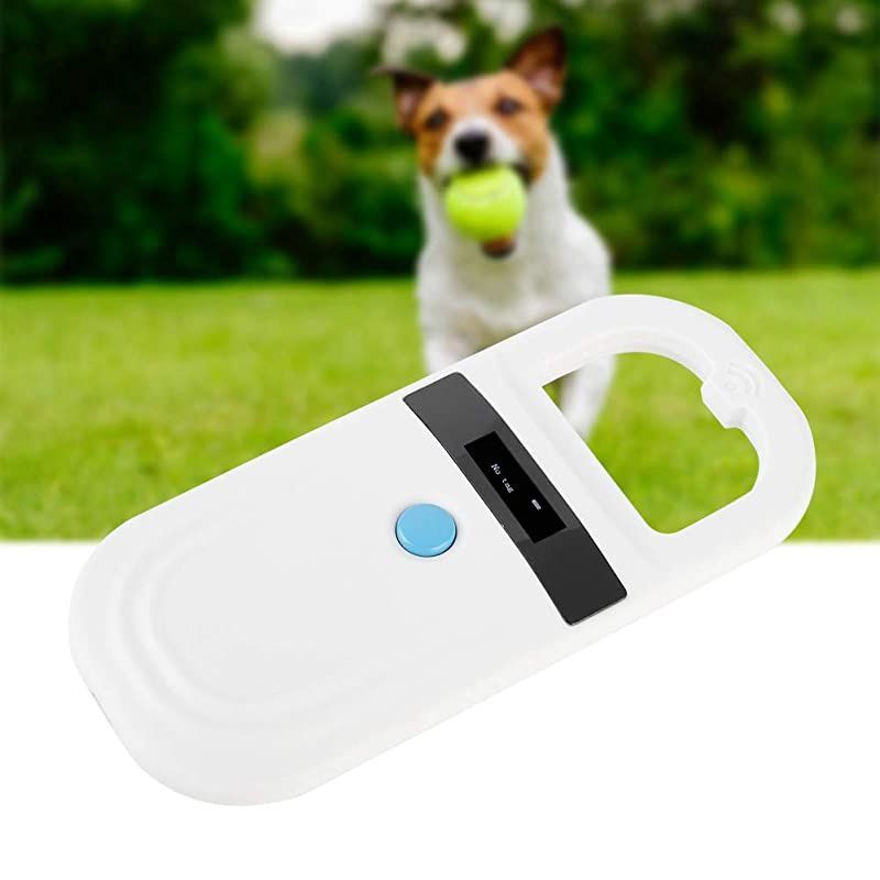 Reader RFID 134.2Khz, Pet ID Scanner with 0.91 Inch High Brightness OLED Display 128 Pieces of Tag Information Storage for Animal Tracking