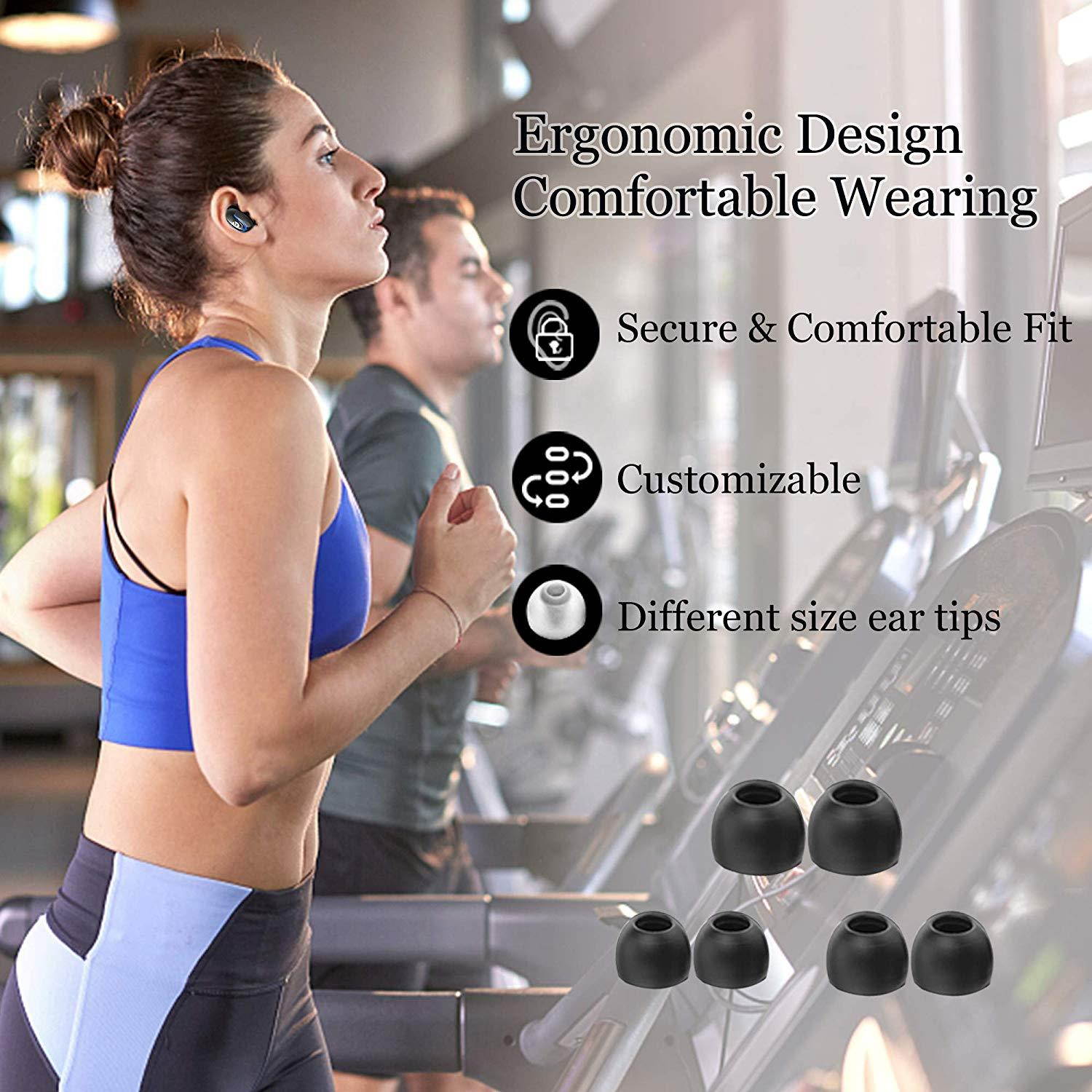 Wireless Earbuds, KNGUVTH Bluetooth Headphones 5.0 True Wireless Stereo Headset Built-in Mic Invisible In Ear Sport Sweatproof Earphones with Charging Case Compatible with iPhone Samsung Android