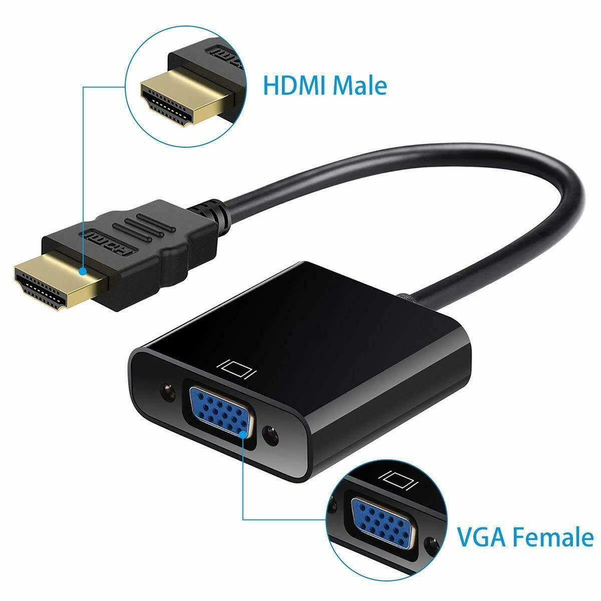 HDMI Male to VGA Female Adapter for Chromebooks Laptop Computer Projector HDTV HDMI Male to VGA Female Adapter for Chromebooks Laptop Computer Projector HDTV