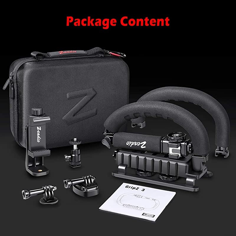 Camera Smartphone Stabilizer Foldable Handle Grip Handheld Video Rig with Carrying Case Compatibility with All GoPro Camera Camcorder DSLR Cell Phone iPhone Huawei Samsung etc