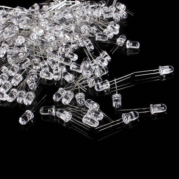 200Pcs White 5mm Round Emitting Diode LED Light Lamp 3.0-3.2V