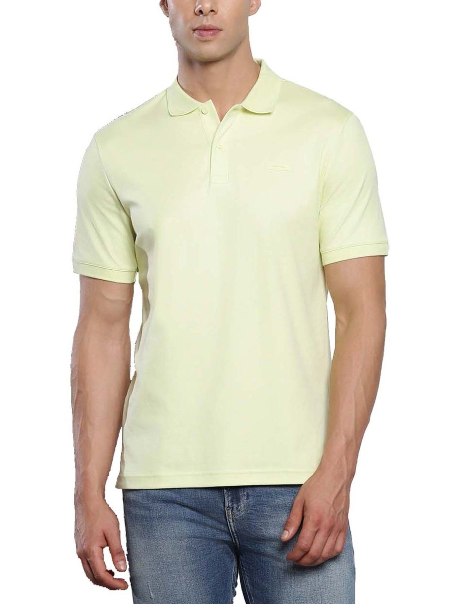 Calvin Klein Luminary Green Cotton Slim Fit Polo T-Shirt