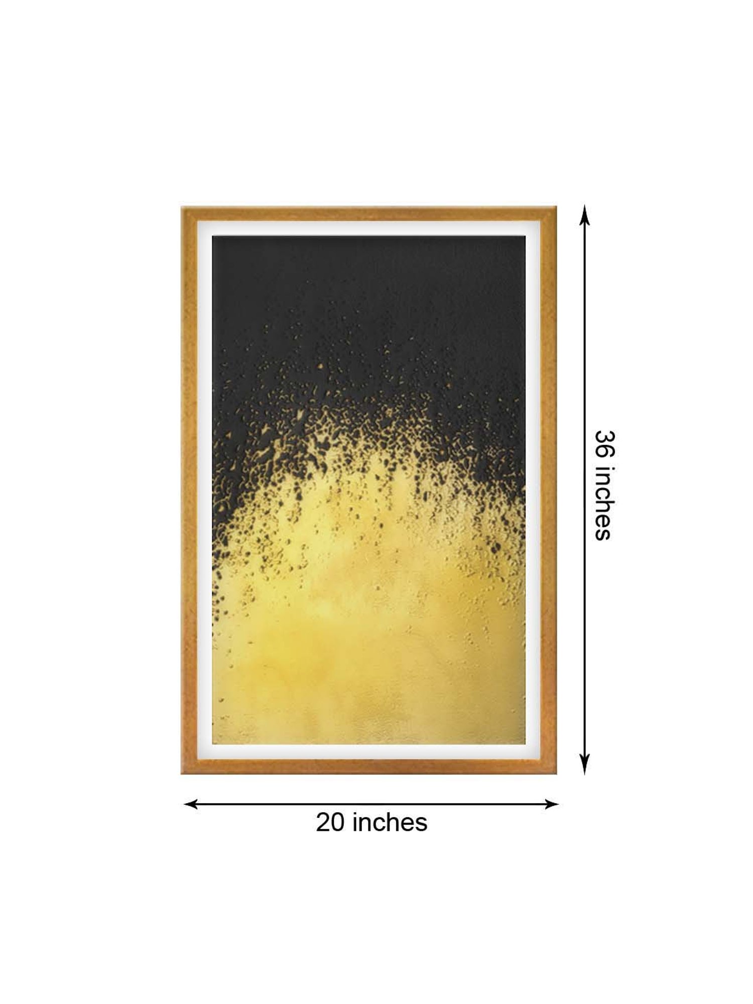 999Store Gold & Black Rustic Printed Canvas Painting
