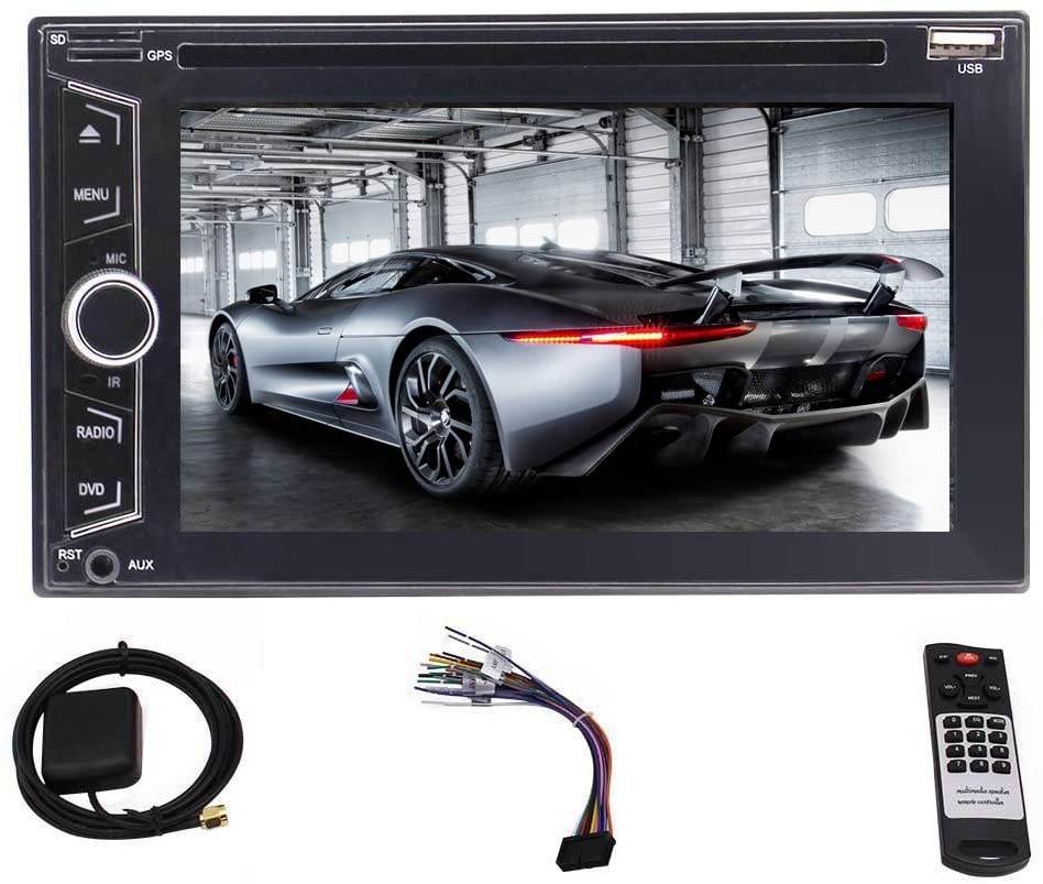6.2 Inch HD Capacitive Touch Screen Car Stereo Double Din CD/DVD Player GPS Navigation Support GPS Bluetooth Autoradio TF USB WiFi AUX 3G 4G FM/AM Radio Remote Control Colorful Buttons