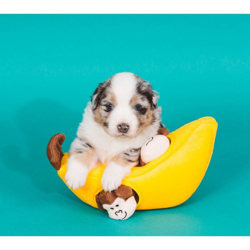 ZippyPaws Burrow Monkey and Banana Dog Toy