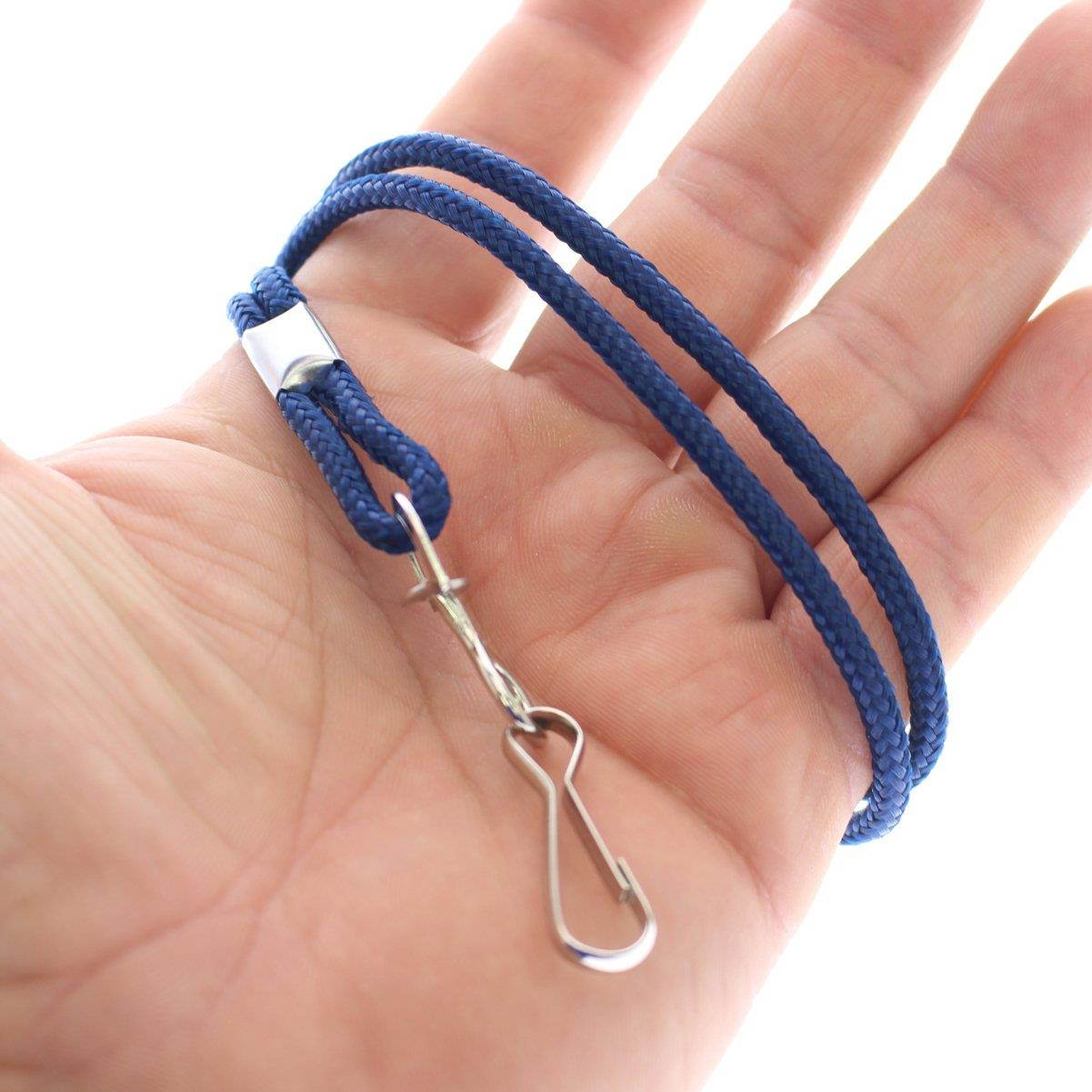 25 Pack - Premium Round ID Badge Neck Lanyards for Card Holders and Name Tags - 36 in Non-Breakaway Heavy Duty Cord & Secure Metal Swivel J Hook Clip by Specialist ID (Navy Blue/Dark Blue)