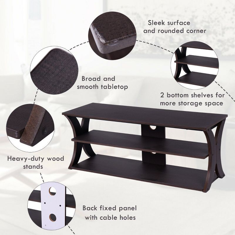 Costway 3-Tier TV Stand Entertainment Center Media Console Furniture Storage Cabinet