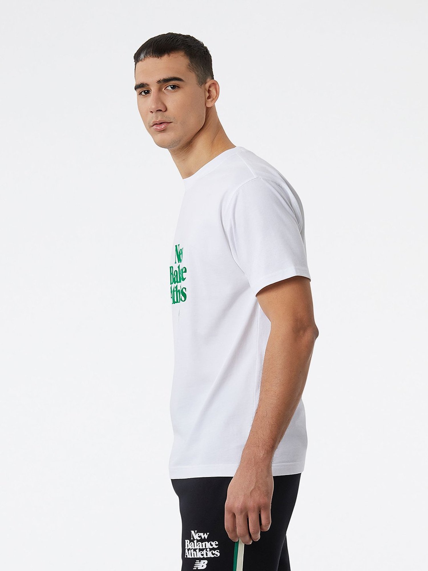 New Balance White Regular Fit Printed Crew T-Shirt